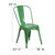 Flash Furniture ET-CT002-4-30-GN-GG Green Steel Square Table Set with 4 Chairs
