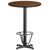 Flash Furniture XU-RD-30-WALTB-T2222B-3CFR-GG Walnut Laminate Round Top PVC T-Mold Edge Table