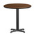 Flash Furniture XU-RD-30-WALTB-T2222-GG 30" Dia. Round Walnut Laminated Dining Height Table with Four Pointed Pedestal Base
