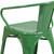Flash Furniture CH-31270-GN-GG Green Galvanized Steel with Arms Vertical Slat Back and Drain Hole Seat Armchair
