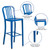 Flash Furniture CH-61200-30-BL-GG Green Galvanized Steel Vertical Slat Back Bar Stool