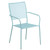 Flash Furniture CO-2-SKY-GG Sky Blue Steel with Arms Square Back and Seat Patio Stacking Armchair