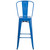 Flash Furniture CH-31320-30GB-BL-GG Blue Galvanized Steel Drain Hole In Seat Bar Stool