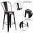 Flash Furniture CH-31320-30GB-BK-WD-GG Black Metal Curved Back With Vertical Slat Bistro Style Bar Stool