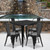 Flash Furniture ET-CT002-4-30-BK-GG Black Steel Square Table Set with 4 Chairs