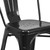 Flash Furniture ET-CT002-4-30-BK-GG Black Steel Square Table Set with 4 Chairs