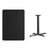 Flash Furniture XU-BLKTB-3042-T2230-GG 42" W Black Cast Iron Column Powder Coated and Laminate Finish Rectangular Table