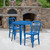 Flash Furniture CH-51090TH-2-18VRT-BL-GG 30" Dia. x 29 1/2" H Blue Metal Round Table and 2 Chair Set