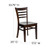Flash Furniture XU-DGW0005LAD-WAL-GG Wood Ladder Back .62" Thick Walnut Finish Beechwood Seat Hercules Series Restaurant Chair