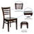 Flash Furniture XU-DGW0005LAD-WAL-GG Wood Ladder Back .62" Thick Walnut Finish Beechwood Seat Hercules Series Restaurant Chair