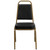 Flash Furniture FD-BHF-1-ALLGOLD-BK-GG Black Vinyl Upholstered Trapezoidal Back Panel Gold Powder Coated Frame Finish Hercules Series Stacking Banquet Chair