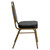 Flash Furniture FD-BHF-1-ALLGOLD-BK-GG Black Vinyl Upholstered Trapezoidal Back Panel Gold Powder Coated Frame Finish Hercules Series Stacking Banquet Chair