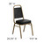 Flash Furniture FD-BHF-1-ALLGOLD-BK-GG Black Vinyl Upholstered Trapezoidal Back Panel Gold Powder Coated Frame Finish Hercules Series Stacking Banquet Chair