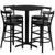 Flash Furniture HDBF1033-GG 24" Dia. x 42" H Black Laminate Finish Round Table Set with 4 Metal Ladder Back Bar Stools