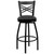 Flash Furniture XU-6F8B-XSWVL-BLKV-GG Black Vinyl Powder Coated Frame Metal X-Back Hercules Series Bar Stool