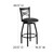 Flash Furniture XU-6F8B-XSWVL-BLKV-GG Black Vinyl Powder Coated Frame Metal X-Back Hercules Series Bar Stool