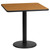 Flash Furniture XU-NATTB-2424-TR18-GG 24"W x 24"D x 31-1/8"H Melamine Core With Natural Laminate Finish Cast Iron Column With Black Powder Coated Finish Square Dining Height Table