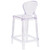 Flash Furniture OW-TEARBACK-24-GG Transparent Crystal Molded Polycarbonate Tear Back Ghost Counter Stool