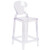 Flash Furniture OW-TEARBACK-24-GG Transparent Crystal Molded Polycarbonate Tear Back Ghost Counter Stool