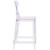 Flash Furniture OW-TEARBACK-24-GG Transparent Crystal Molded Polycarbonate Tear Back Ghost Counter Stool