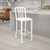 Flash Furniture CH-61200-30-WH-GG White Galvanized Steel Vertical Slat Back Bar Stool