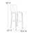 Flash Furniture CH-61200-30-WH-GG White Galvanized Steel Vertical Slat Back Bar Stool