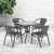Flash Furniture TLH-073SQ-037GY4-GG Gray Steel Square Table Set with 4 Chairs