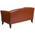 Flash Furniture 111-2-CG-GG Cognac LeatherSoft with Cherry Stained Wood Feet Hercules Imperial Series Reception Loveseat
