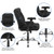 Flash Furniture GO-2073F-GG Black Polyester Padded Arms Mid Back Design Hercules Series Big & Tall Executive Swivel Office Chair