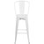 Flash Furniture CH-31320-30GB-WH-GG White Galvanized Steel With Drain Hole In Seat Bar Stool