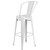 Flash Furniture CH-31320-30GB-WH-GG White Galvanized Steel With Drain Hole In Seat Bar Stool
