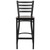 Flash Furniture XU-DG697BLAD-BAR-WALW-GG Walnut Finish Seat With Ladder Back Steel Steel Black Powder Coated Frame Hercules Series Restaurant Bar Stool