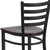 Flash Furniture XU-DG697BLAD-BAR-WALW-GG Walnut Finish Seat With Ladder Back Steel Steel Black Powder Coated Frame Hercules Series Restaurant Bar Stool
