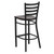 Flash Furniture XU-DG697BLAD-BAR-WALW-GG Walnut Finish Seat With Ladder Back Steel Steel Black Powder Coated Frame Hercules Series Restaurant Bar Stool
