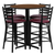 Flash Furniture HDBF1028-GG 30" Dia. x 42" H Walnut Laminate Finish Round Table Set with 4 Metal Ladder Back Bar Stools