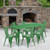 Flash Furniture ET-CT005-6-30-GN-GG Green Steel Rectangular Table Set with 6 Chairs