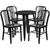 Flash Furniture CH-51080TH-4-18VRT-BK-GG 24" Dia. x 29" H Black Metal Round Table and 4 Chair Set