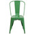 Flash Furniture CH-31230-GN-GG Green Stackable Galvanized Steel Drain Holes in Seat Stacking Side Chair