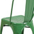 Flash Furniture CH-31230-GN-GG Green Stackable Galvanized Steel Drain Holes in Seat Stacking Side Chair