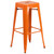 Flash Furniture CH-51090BH-4-30SQST-OR-GG 30" Dia. x 41" H Orange Metal Round Bar Height Table and 4 Bar Stool Set