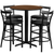 Flash Furniture HDBF1036-GG 24" Dia. x 42" H Walnut Laminate Finish Round Table Set with 4 Metal Ladder Back Bar Stools