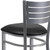 Flash Furniture XU-DG-60402-BAR-BLKV-GG Black Vinyl Steel With Slat Back Silver Powder Coated Frame Hercules Series Restaurant Bar Stool
