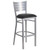 Flash Furniture XU-DG-60402-BAR-BLKV-GG Black Vinyl Steel With Slat Back Silver Powder Coated Frame Hercules Series Restaurant Bar Stool