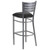 Flash Furniture XU-DG-60402-BAR-BLKV-GG Black Vinyl Steel With Slat Back Silver Powder Coated Frame Hercules Series Restaurant Bar Stool