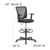 Flash Furniture GO-2100-A-GG Mid-Back Design Black Adjustable Arms Ergonomic Swivel Drafting Stool