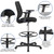 Flash Furniture GO-2100-A-GG Mid-Back Design Black Adjustable Arms Ergonomic Swivel Drafting Stool