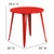 Flash Furniture CH-51090-29-RED-GG Red Round Metal Brace Underneath Top Table