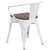 Flash Furniture CH-31270-WH-WD-GG White Metal Back with Arms Vertical Slat Wood Seat Bistro Style Stacking Armchair