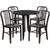 Flash Furniture CH-51090TH-4-18VRT-BQ-GG 30" Dia. x 29 1/2" H Black and Antique Gold Metal Round Table and 4 Chair Set
