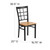 Flash Furniture XU-DG6Q3BWIN-NATW-GG Metal Window Pane Back .62" Thick Natural Finish Plywood Seat Hercules Series Restaurant Chair